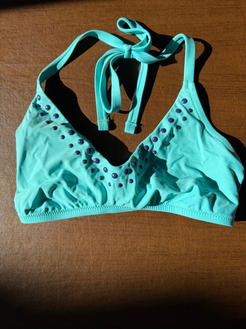 Aerie Women's AquamarineStudded Halter Swim Top
